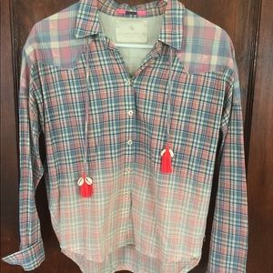 Maison Scotch pink plaid top
